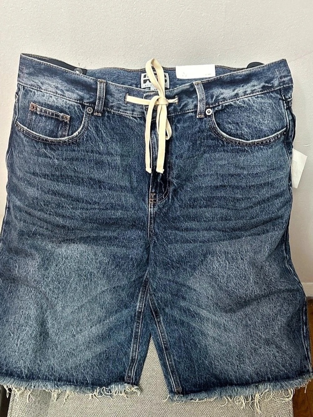 Kancan Barrel Leg Denim Shorts Blue Size 10